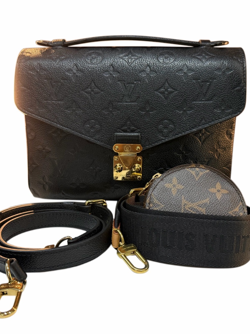 Louis Vuitton Black Monogram Empreinte Metis Shoulder and Top Handle Bag